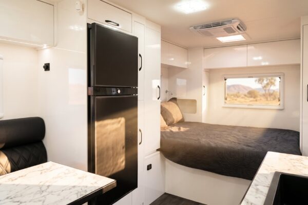 paradise integrity upright fridge and island bed Paradise Integrity upright fridge and island bed