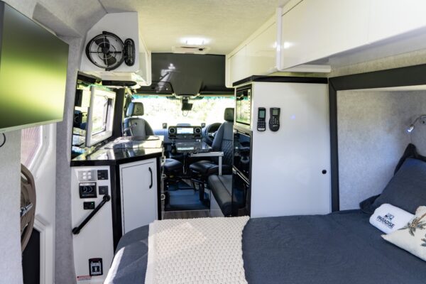 Paradise Oasis interior looking from the bed to the cab