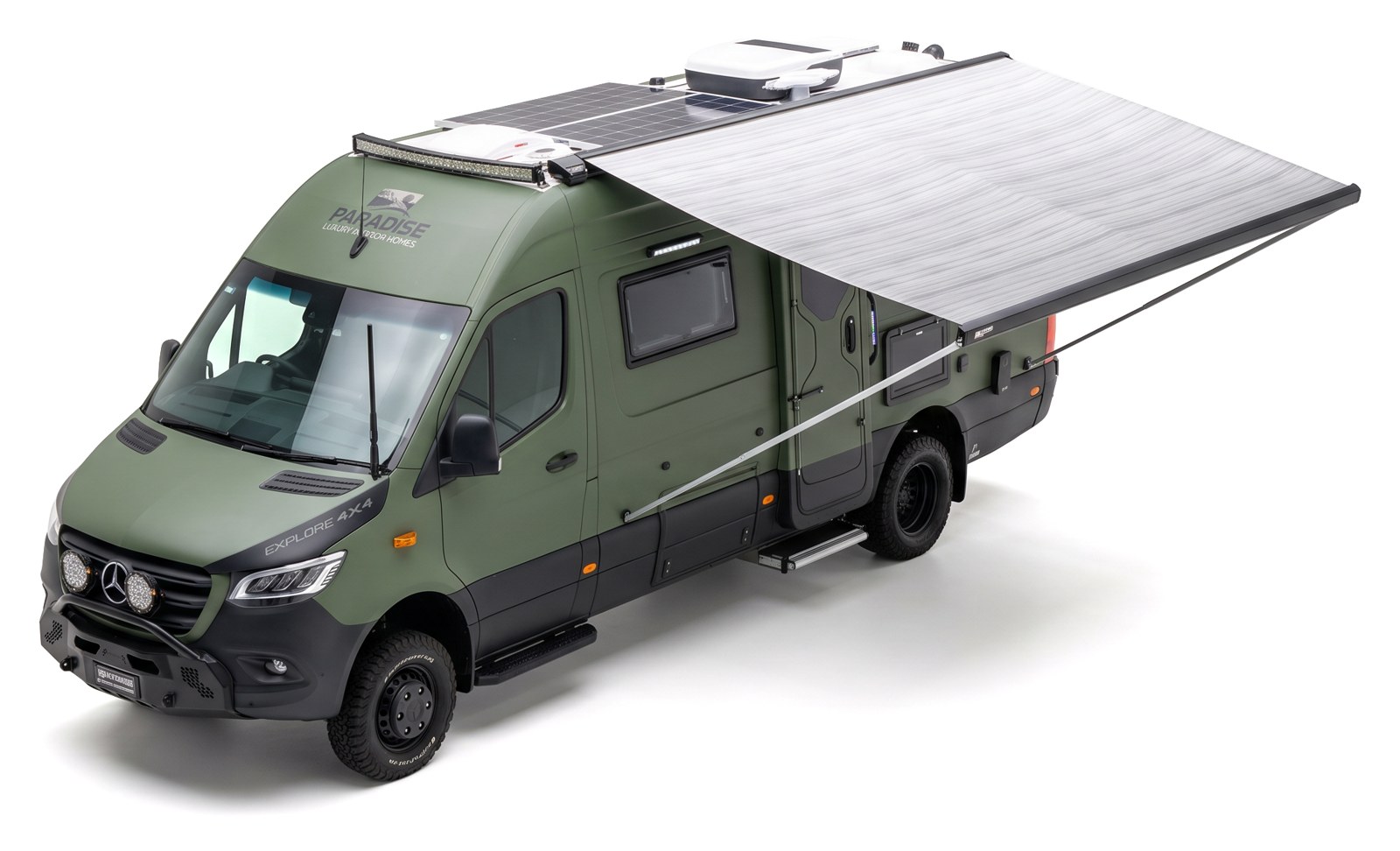 Paradise Oasis Mercedes-Benz Sprinter AWD motorhome with awning